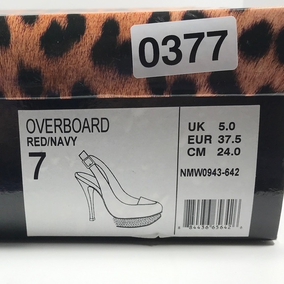 Monkey Overboard Womens Striped Canvas Espadrille Platform Red Blue Sz 7 - Picture 16 of 16